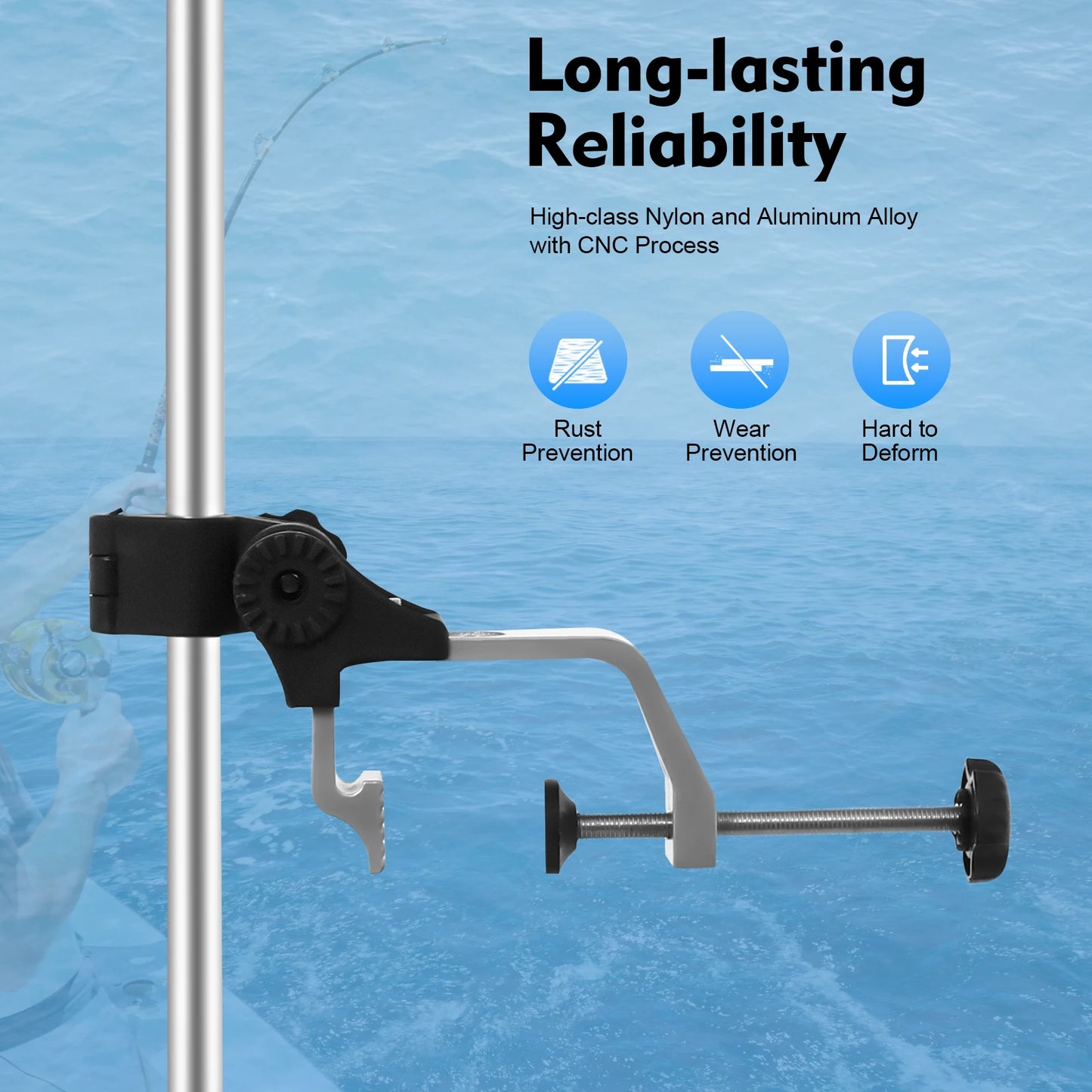 Portable Transducer Mount Universal 360 Degree Rotating Fish Finder