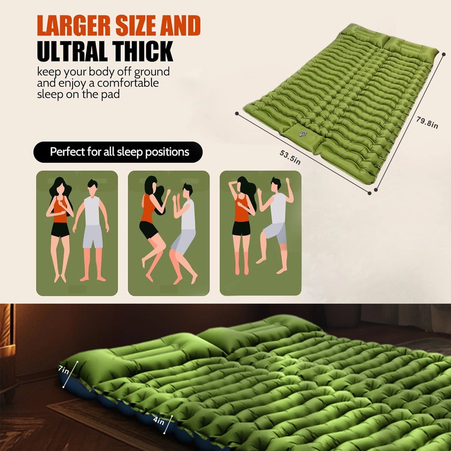 Guangdong Double Air Mattress With Built-In Foot Pump