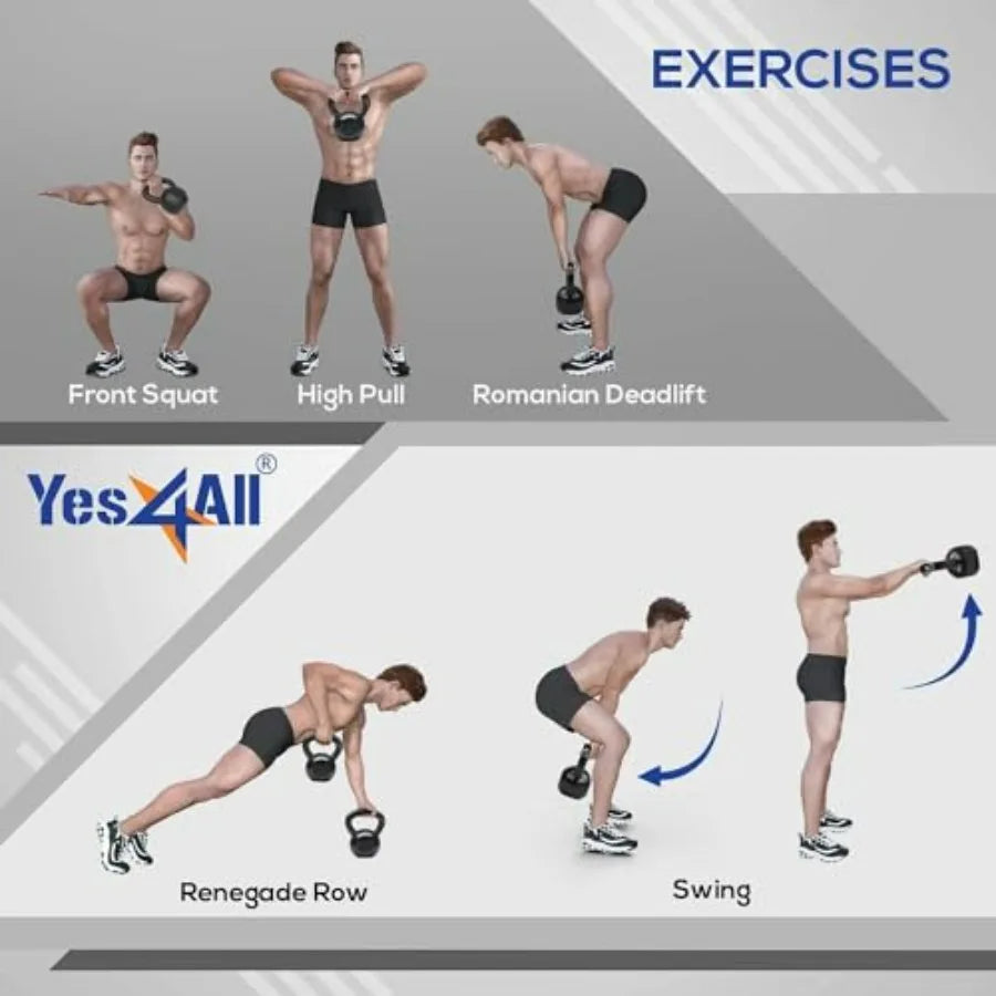 Cast Iron Kettlebell Pair For Full Body Strength Training