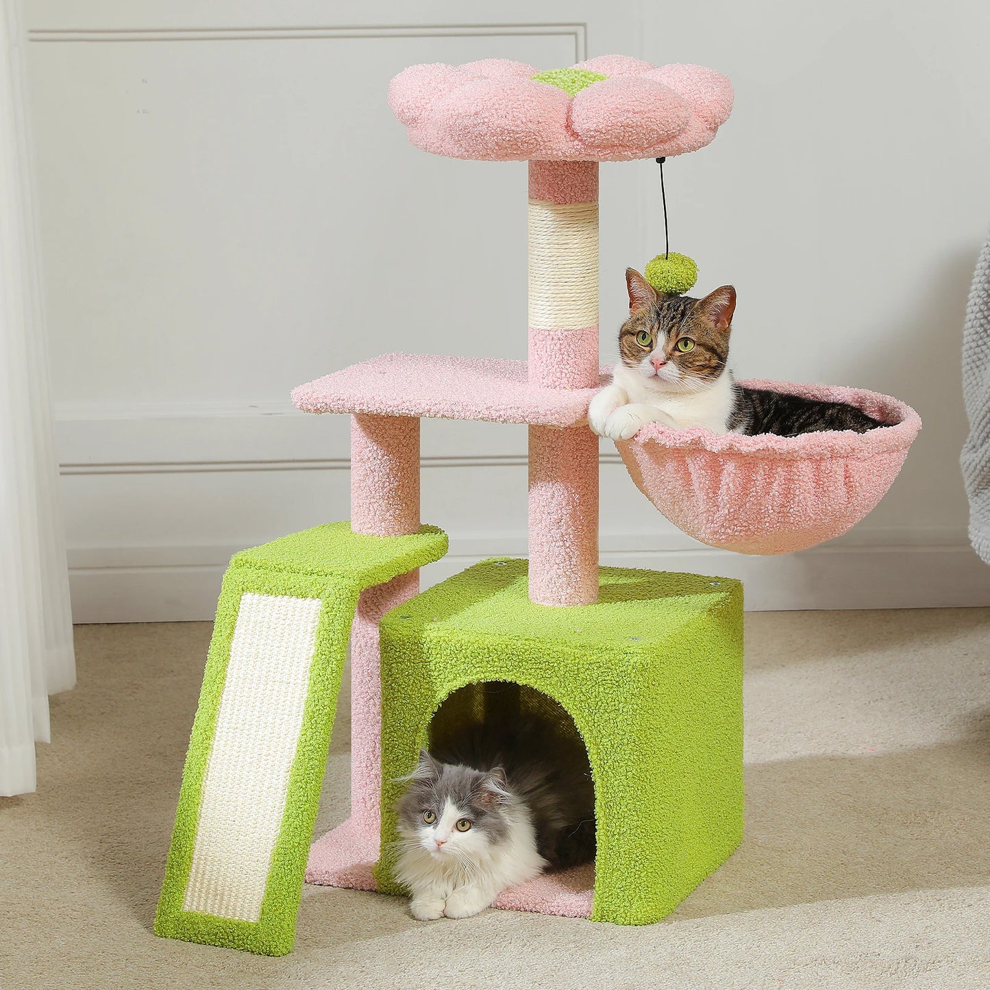 PEQULTICN Three Tier Cat Tree Tower With Sisal Scratching Post
