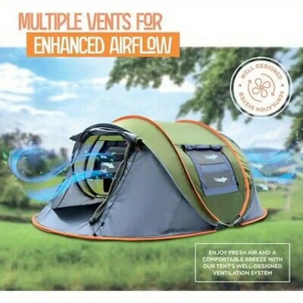 Building Pop Up Camping Tent Two Doors UPF50 Waterproof