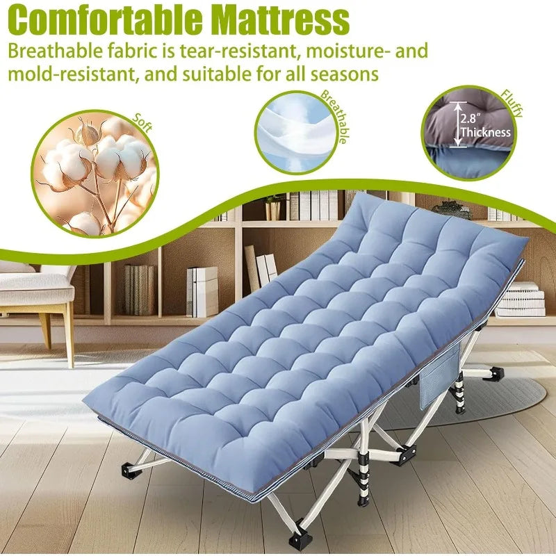 YTYIN Camping Cot for Adults Heavy Duty Folding Bed Mattress