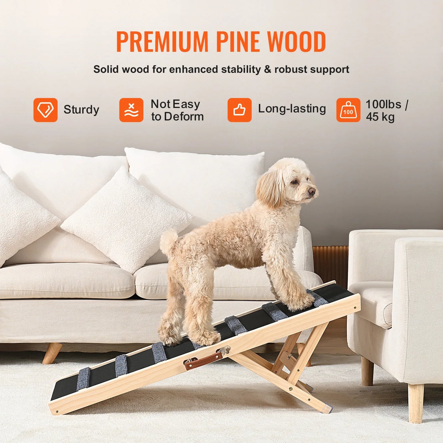 SucceBuy Anti Slip Folding Dog Ramp With Adjustable Height