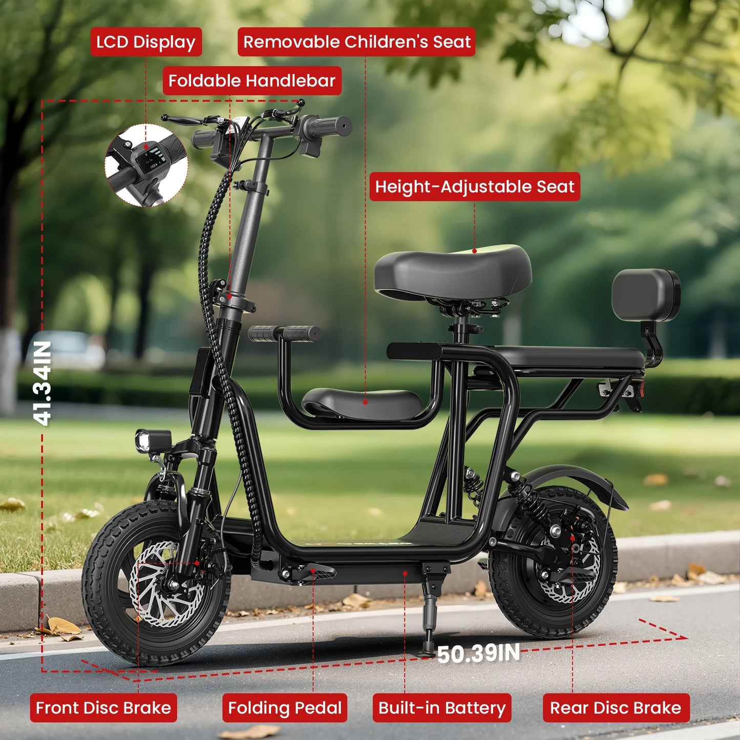 EILLEO SPACEWALK Foldable 750W Electric Scooter With Seat