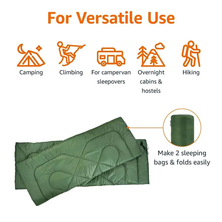 Two-Person Cold Weather Sleeping Bag for Outdoor Camping