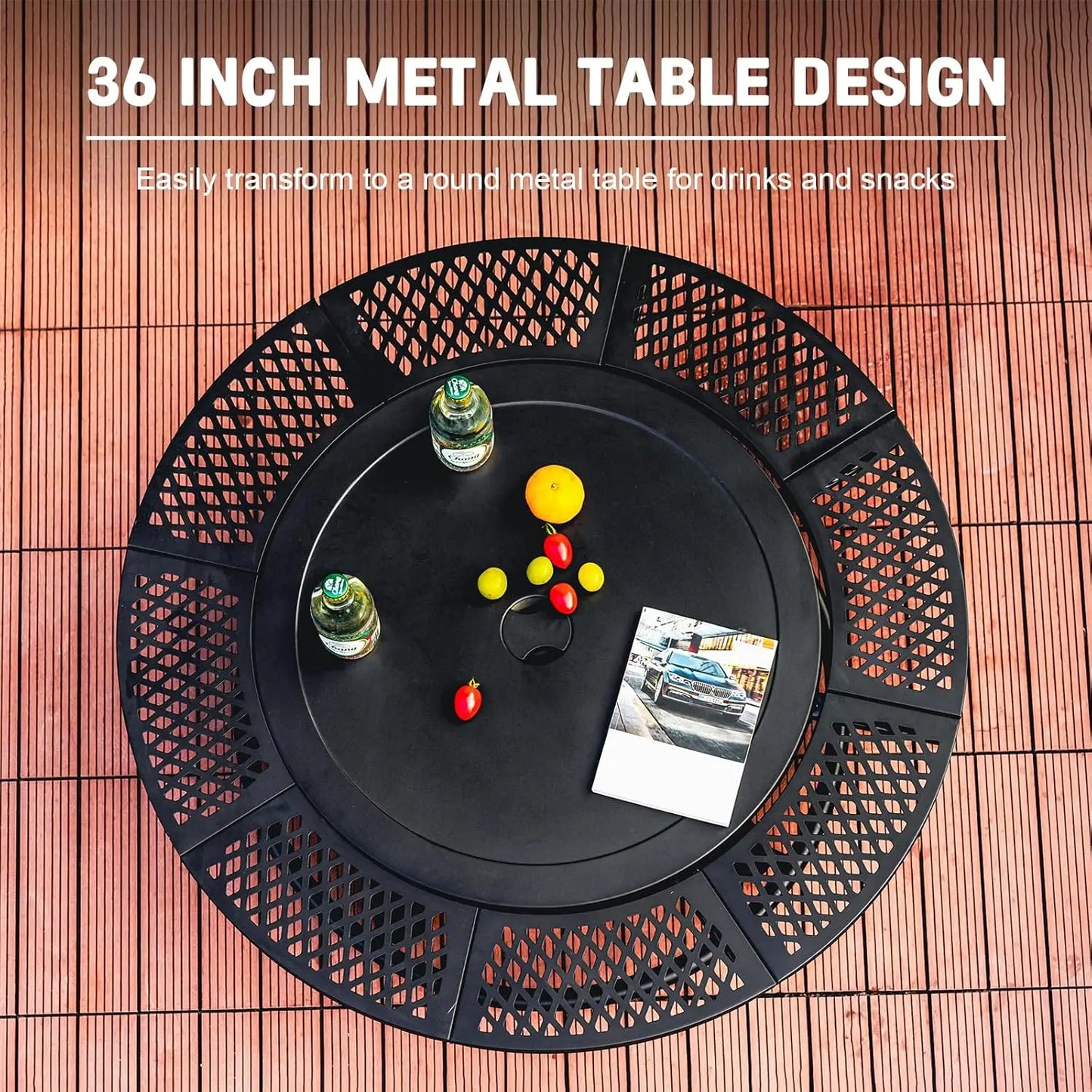 XMSJ HeavyDuty CastIron FirePit With Grills Lid 3 In 1