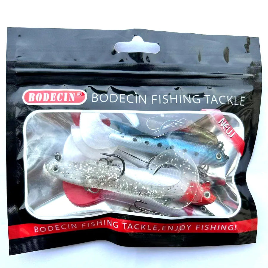 6-Piece Soft Silicone Wobblers Lure Set For Sea Bass Pike