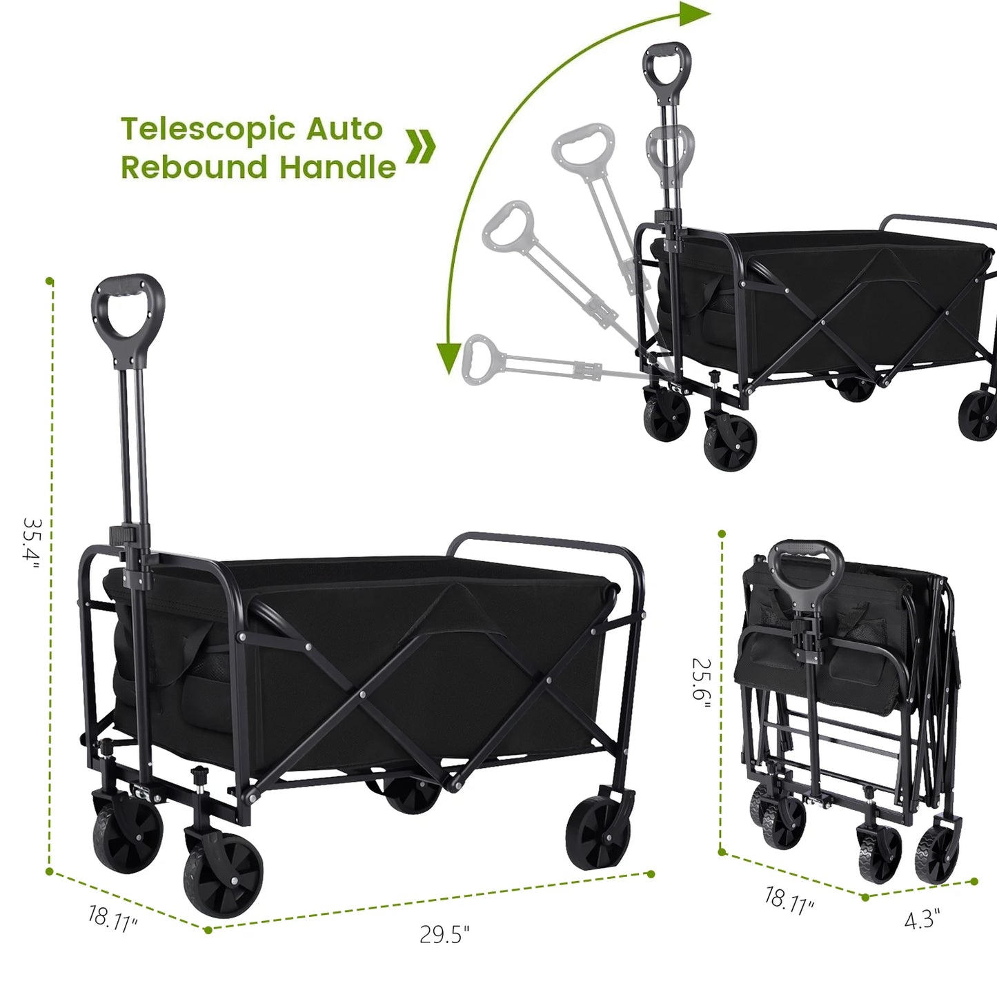 Heavy Duty Wagon Carts Foldable Portable Wagons For Groceries