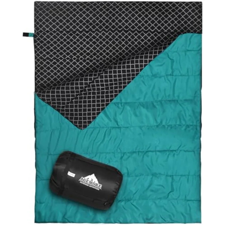 NONECN Cotton Flannel Double Sleeping Bag for Camping Waterproof