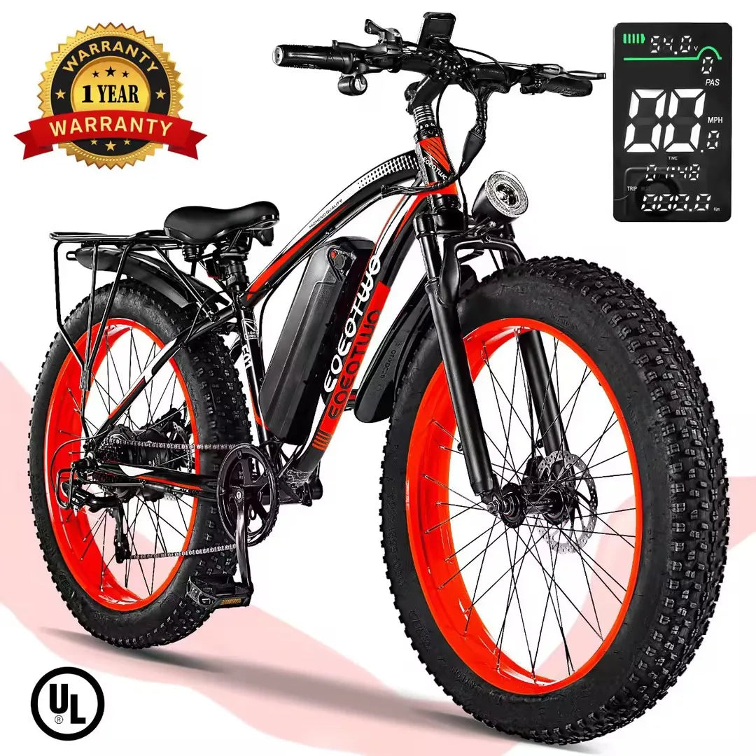 EOEOTWO 1500W Electric Fat Tire Mountain Bike 34MPH