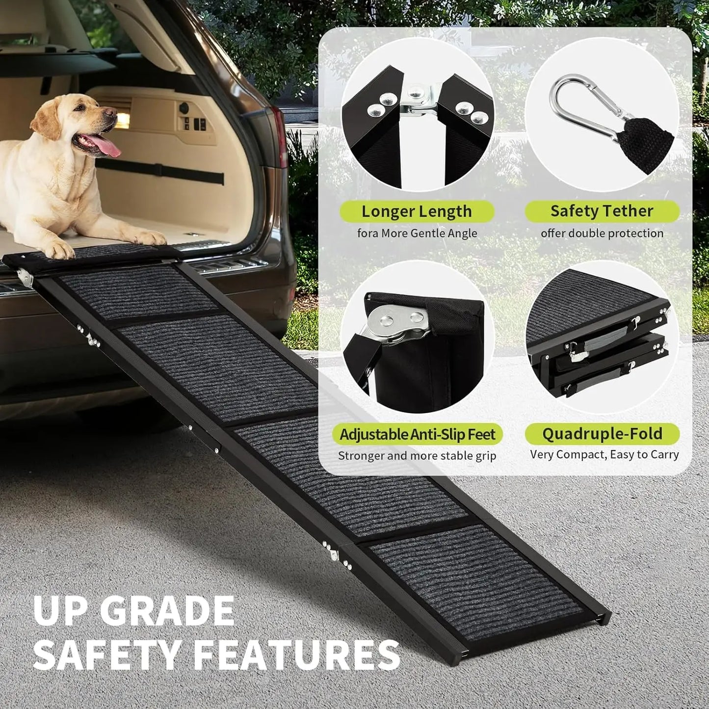 HiMISSDog Upgraded Car Ramp With Non Slip Surface Large Dogs