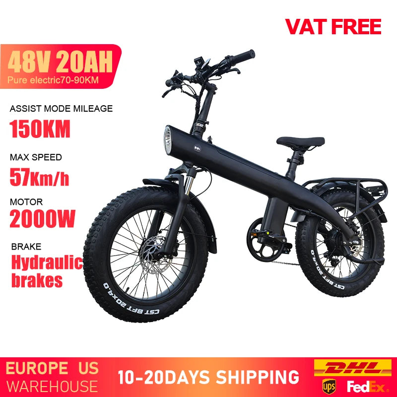 HX Q3 Electric Fat Bike 2000W 48V 20Ah