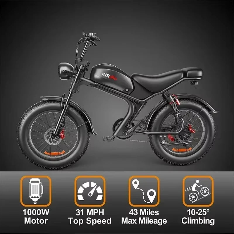Emoko C93 2000W Dual Motor Fat Tire All Terrain Bike