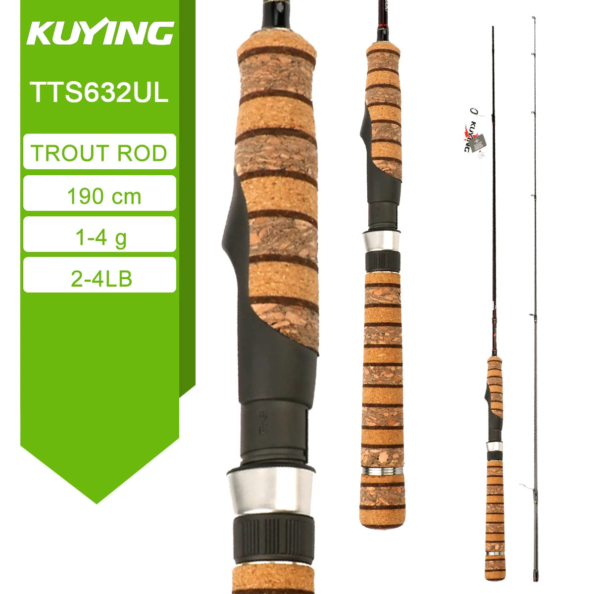 KUYING Lure Rod 6-10lb Fast Action Carbon Spinning Rod