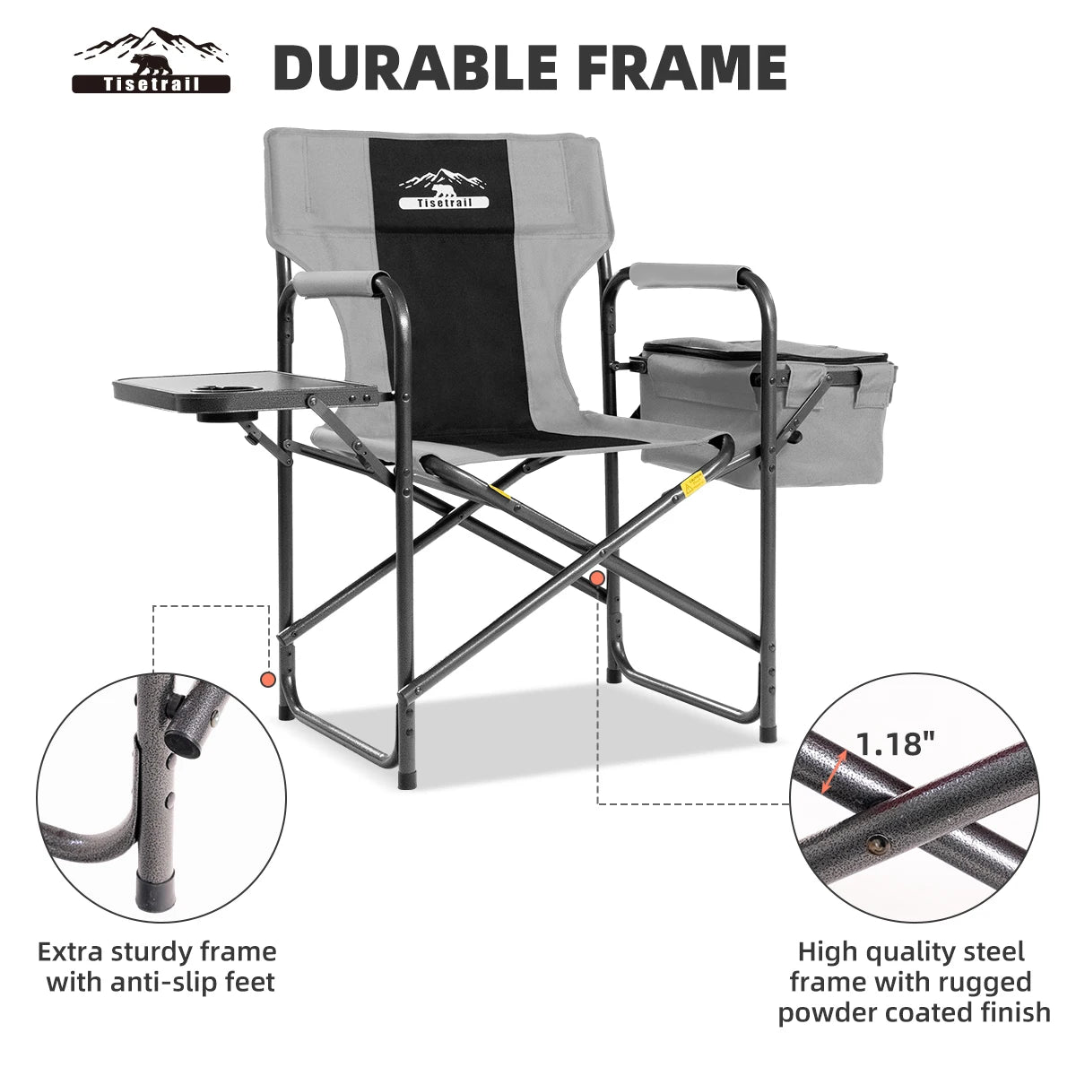 Tisetrail Director Camping Chair With Cooler Bag and Tray