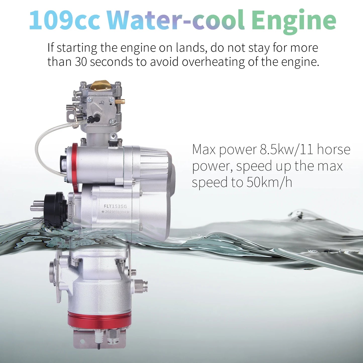 Jet Surfboard Carbon Fiber Gas-Powered Surfboard 109cc Engine