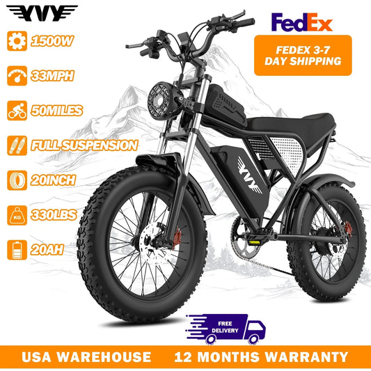 YVY Electric Bike For Adults 1500W 2000W Dual Motor