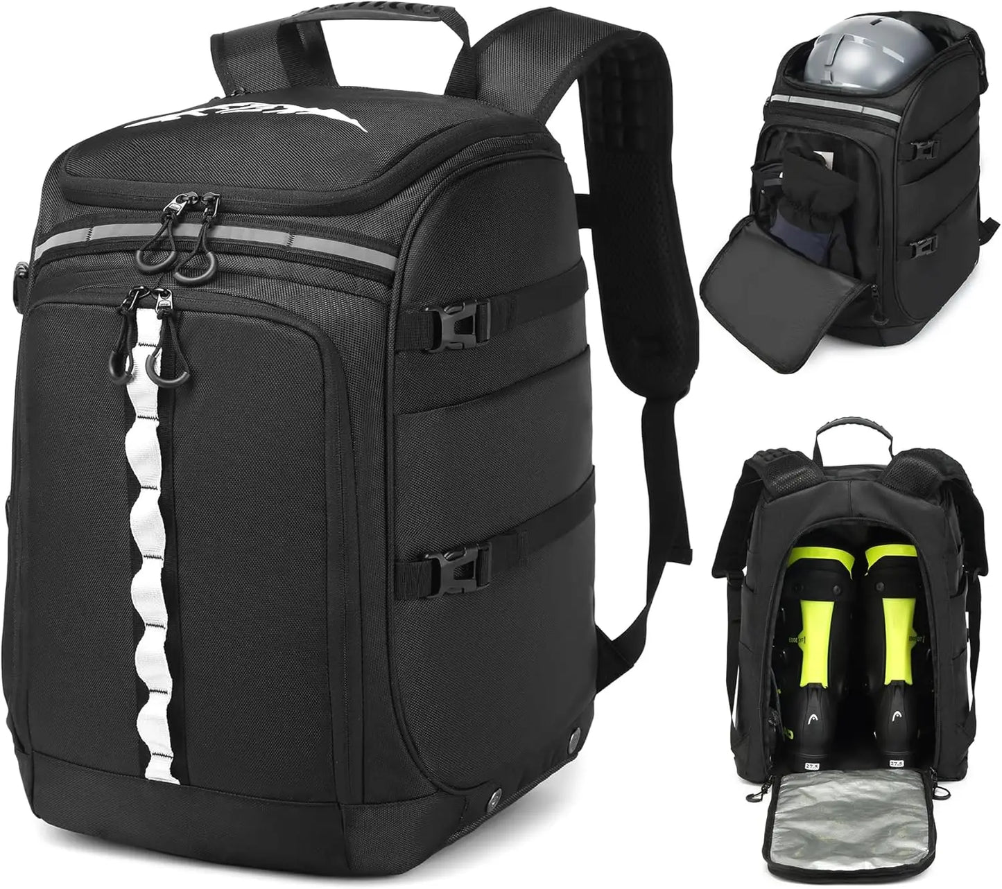 XMSJ Ski Boot Bag Waterproof Travel Backpack for Ski Gear