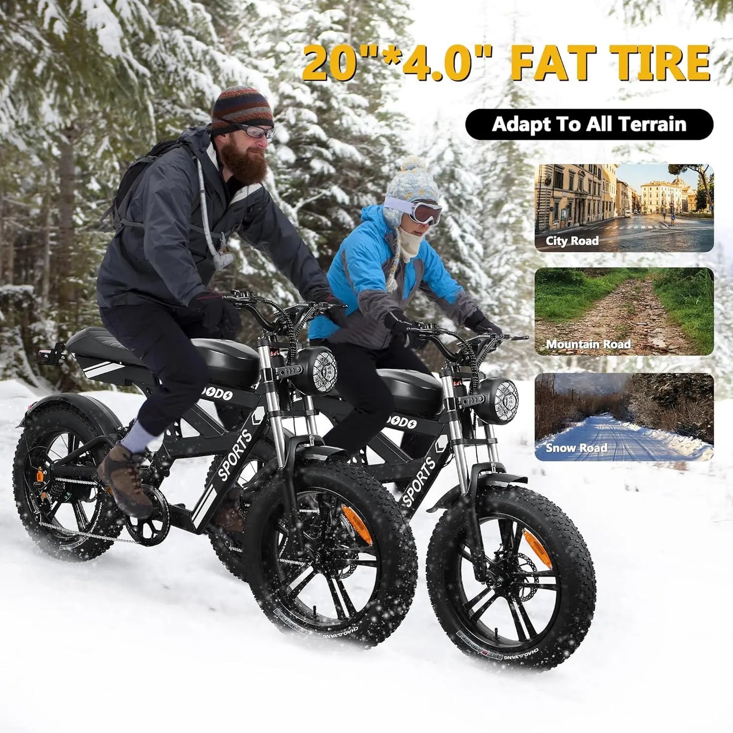 Electric Bike 1500W Peak 35MPH 48V 816Wh Battery Fat Tire