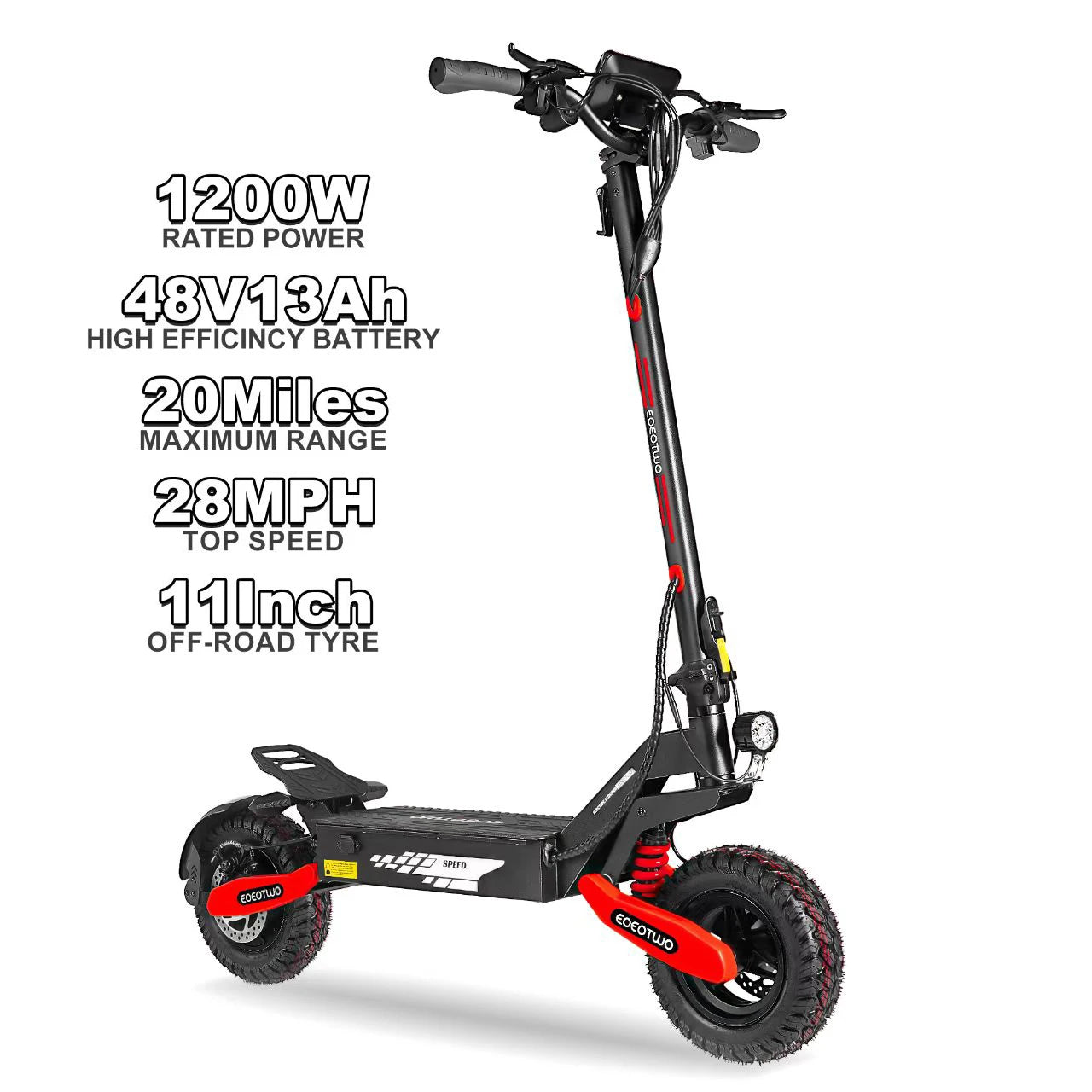 EOEOTWO GT06 Electric Scooter 1200W Off Road Dual Suspension