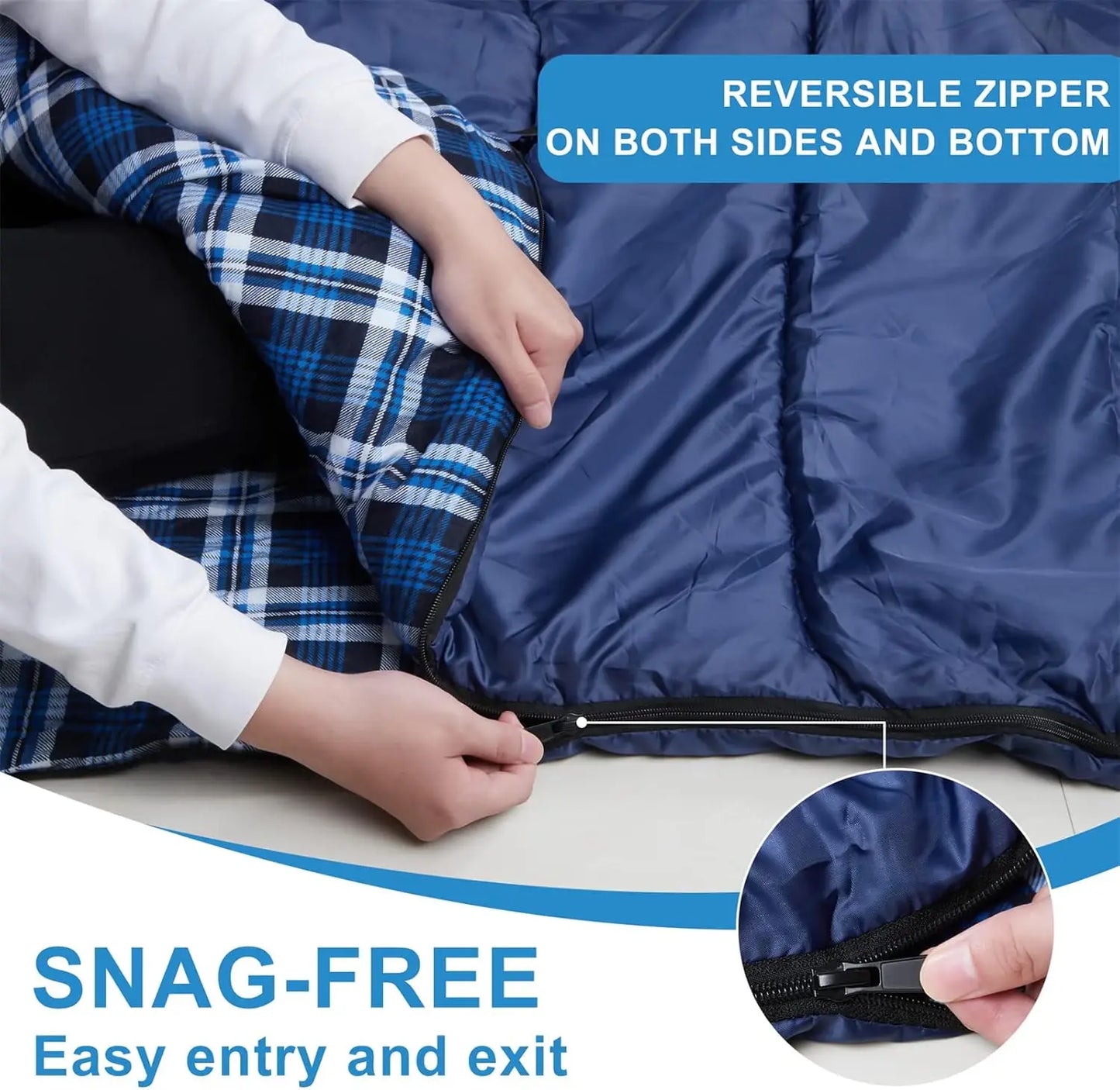 Cotton Flannel Sleeping Bag for Camping and Backpacking Waterproof Lightweight