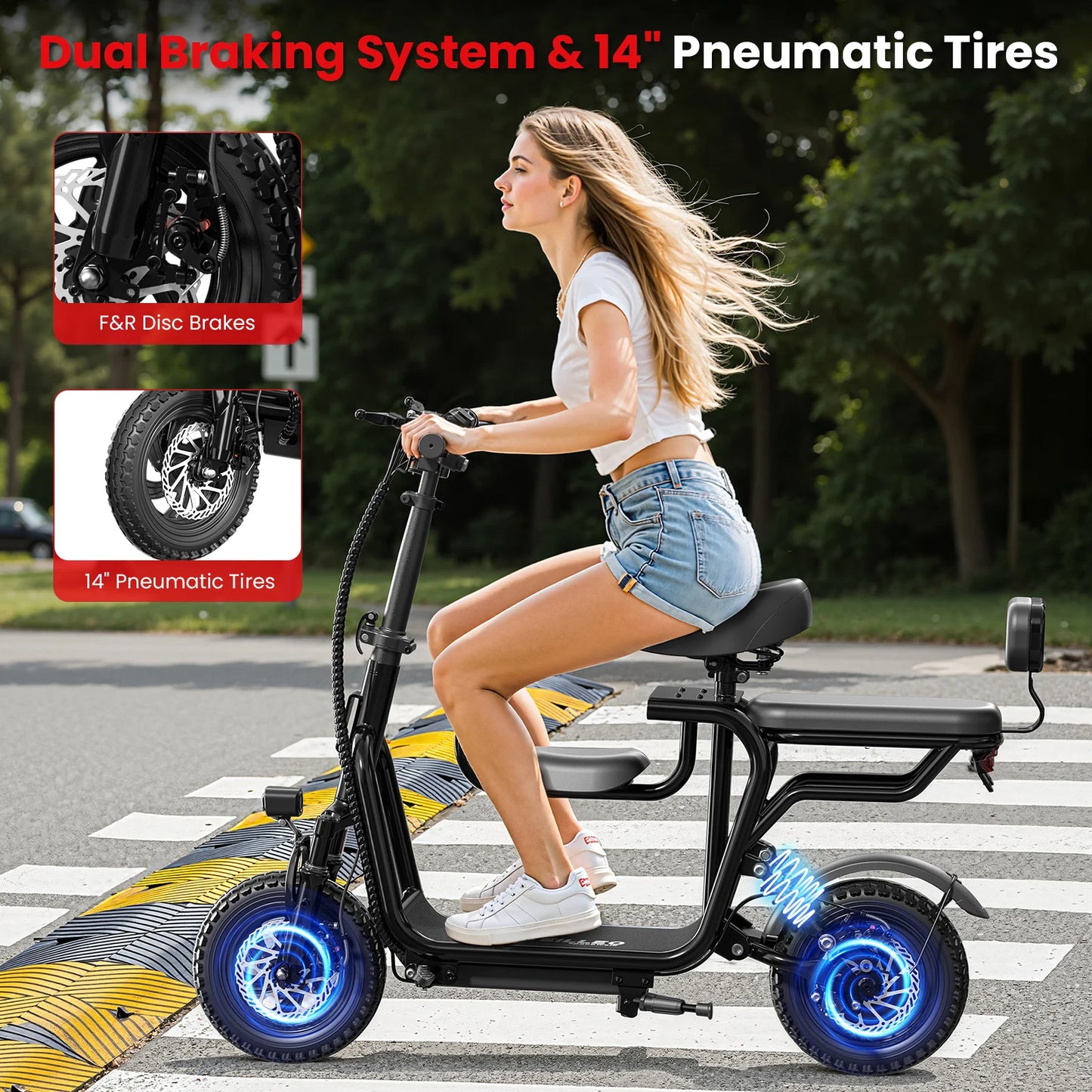 EILLEO SPACEWALK Foldable 750W Electric Scooter With Seat