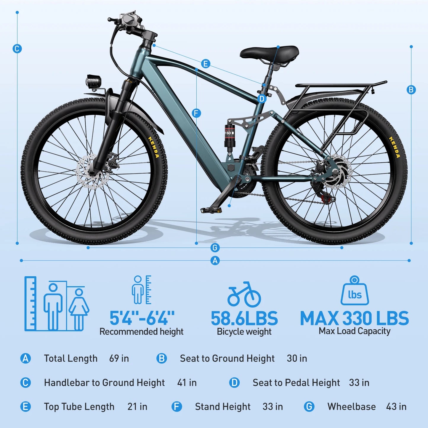 Electric Mountain Bike for Adults 36V 500W With 21 Speeds