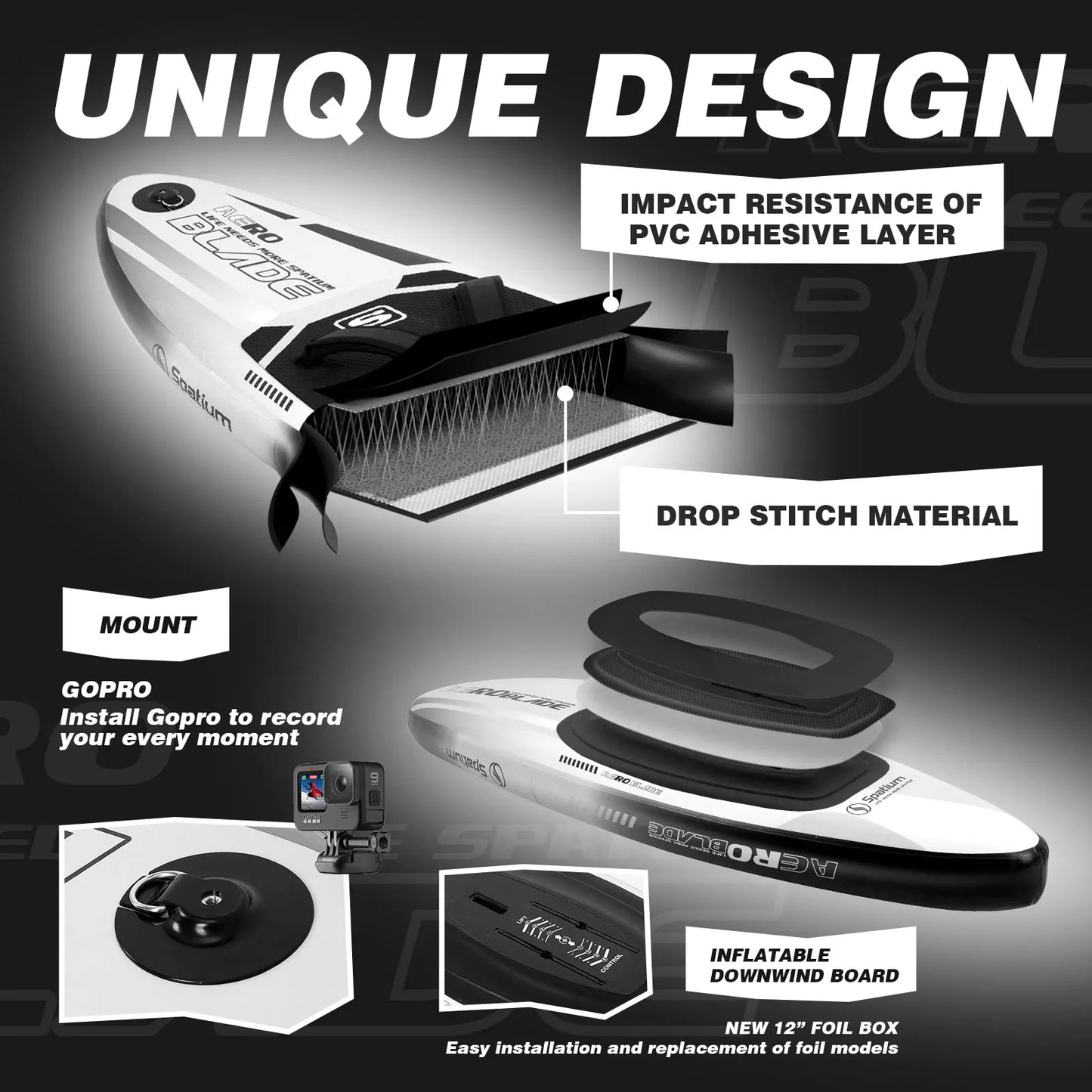 Spatium Inflatable Downwind Board Unpowered Versatile SUP
