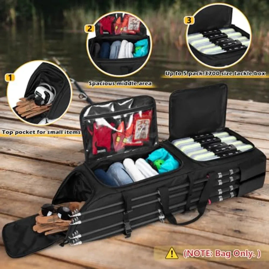 Fishing Backpack With Tactical Molle System For 8 Rods