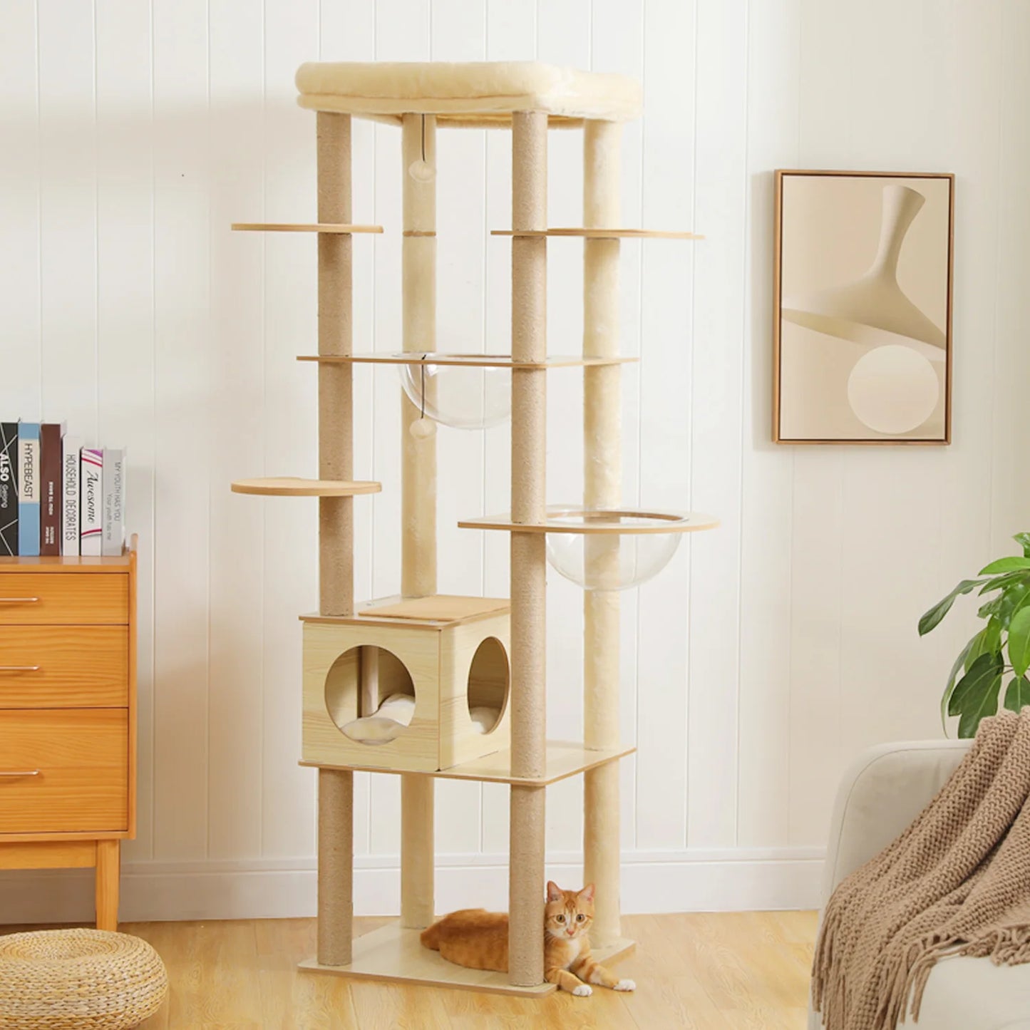 PAWZ Road Multi-Level Cat Tree Indoor Wood Tower With Posts