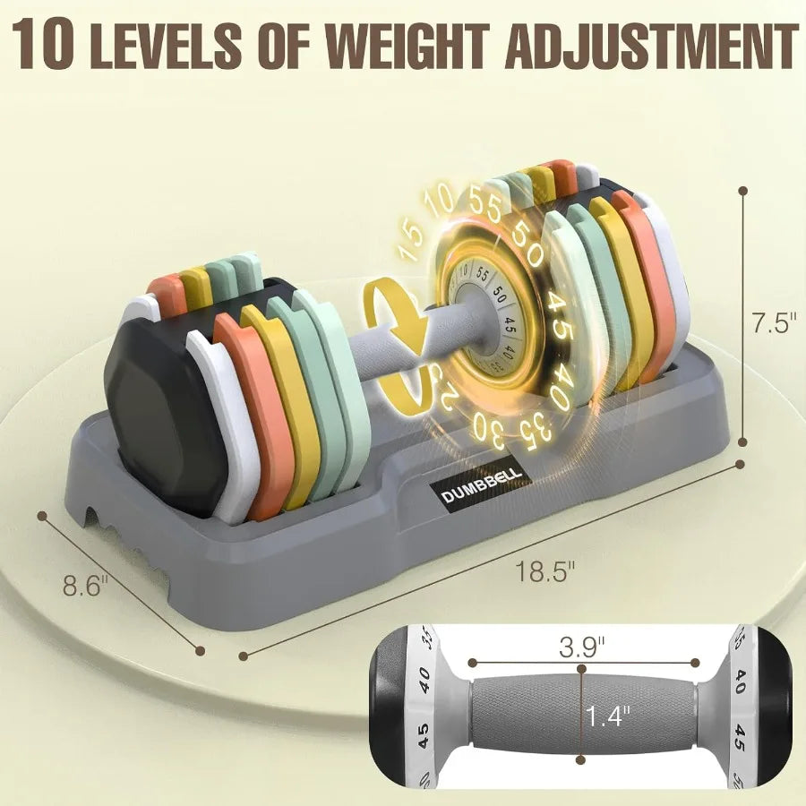 Adjustable Dumbbell Set 55 Lbs Pair For Home Exercise