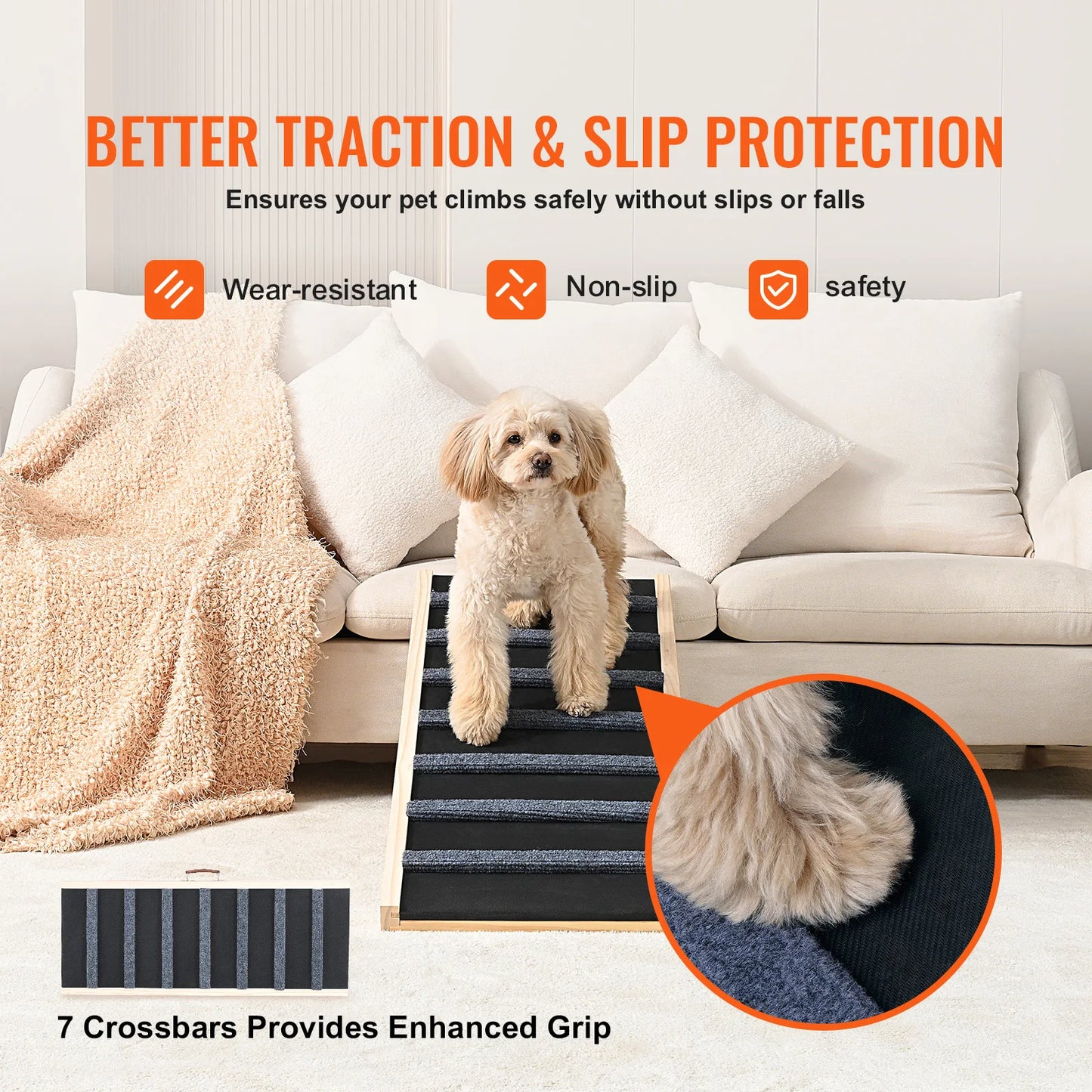 SucceBuy Anti Slip Folding Dog Ramp With Adjustable Height