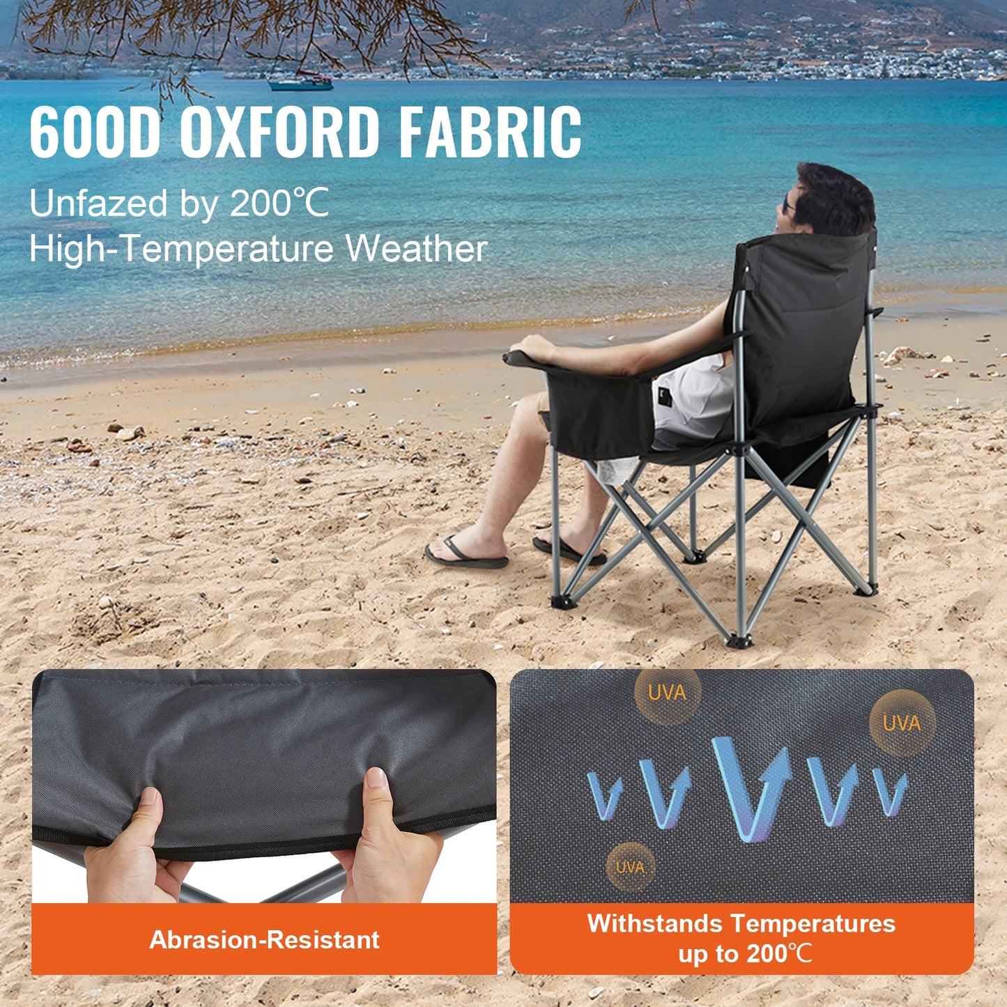 SucceBuy Outdoor Folding Chair Ultralight Portable 350lbs