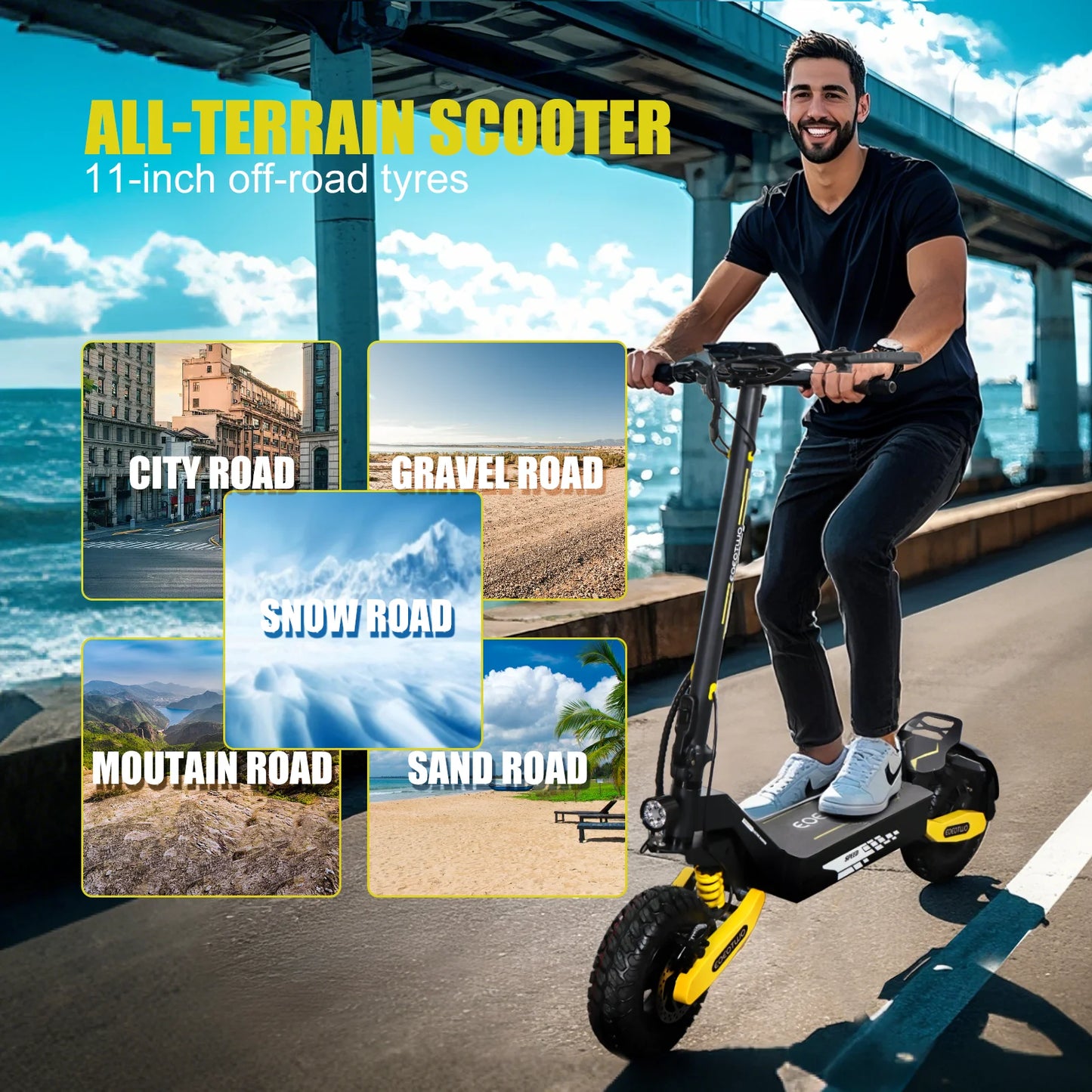 EOEOTWO GT06 Electric Scooter 1200W Off Road Dual Suspension