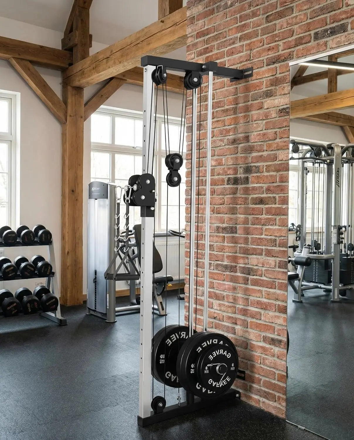 HiMISS Wall Mount Cable Station Dual Pulley For Home Gym