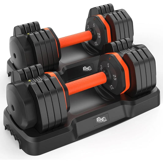 FED Fitness Adjustable Dumbbells 5 to 25 Lbs Non Slip