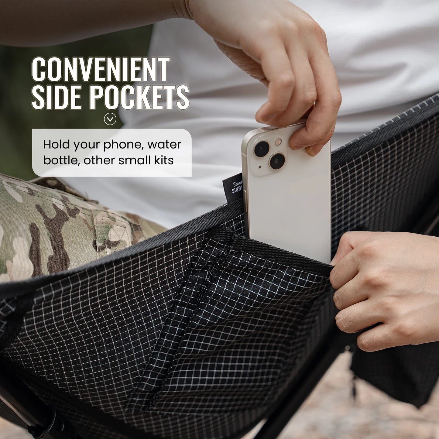 Onetigris Folding Camping Chair With Side Pocket And Carry Handle