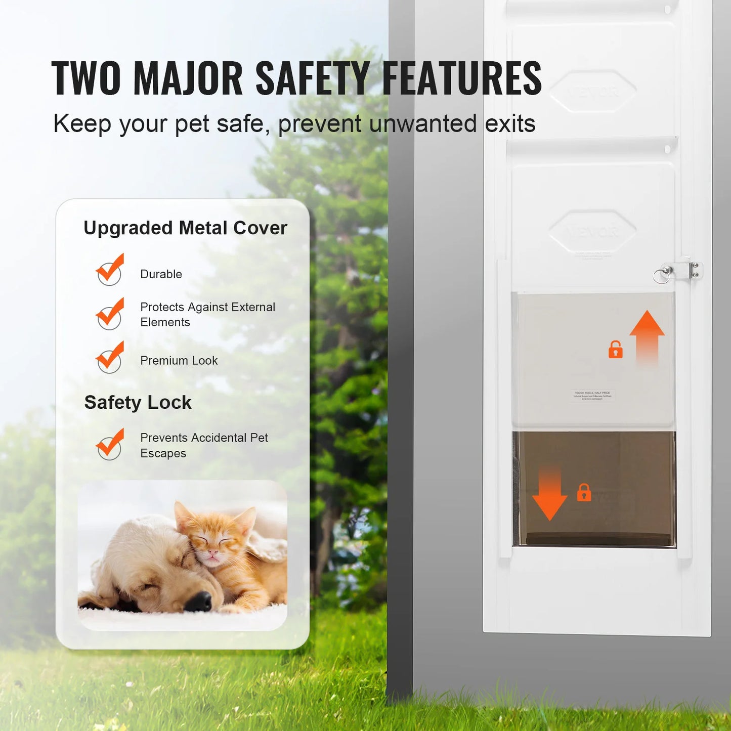 NONEDog Door Sliding Glass Pet Door Aluminum Frame