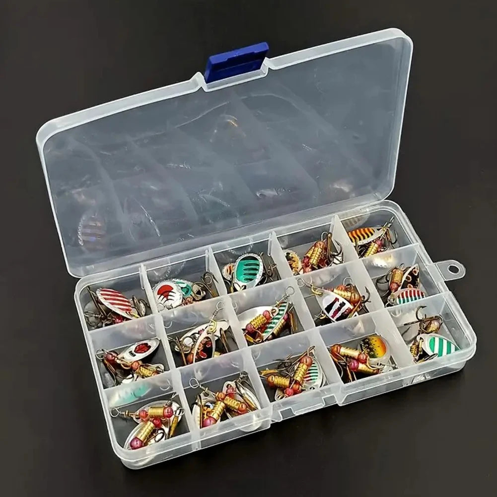 JOCESTYLE 30pcs Metal Spoon Spinner Fishing Lure With Treble Hook