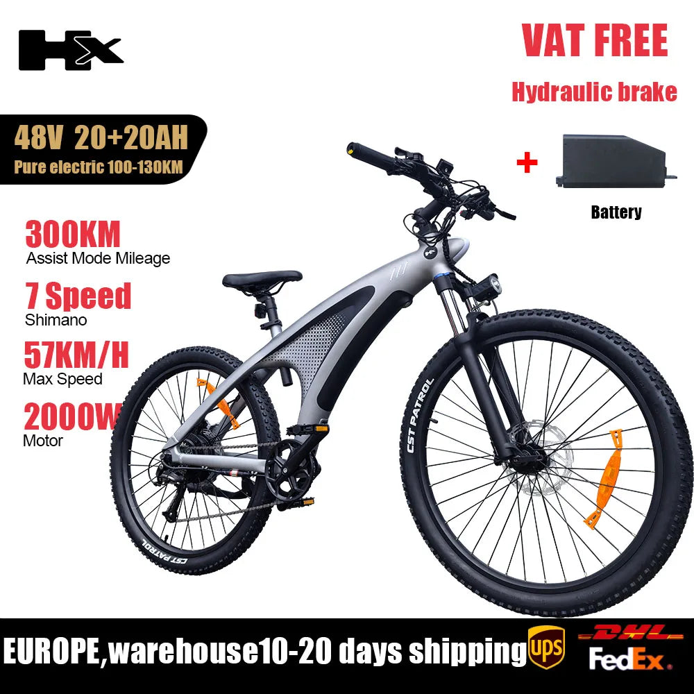 HUANCE HX Q5 2000W Electric Mountain Ebike With Removable Battery