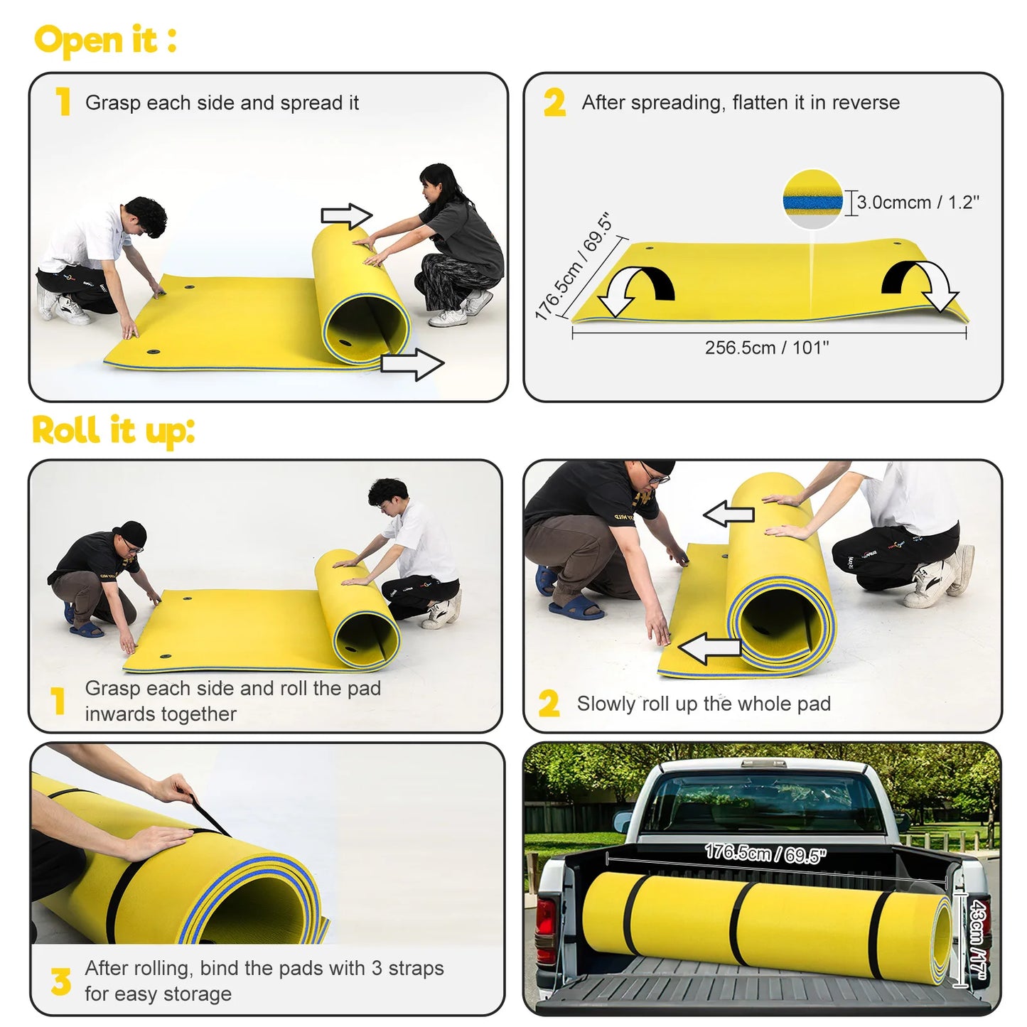 HALLOLURE Floating Water Pad Mat For Pool Beach Ocean Lake