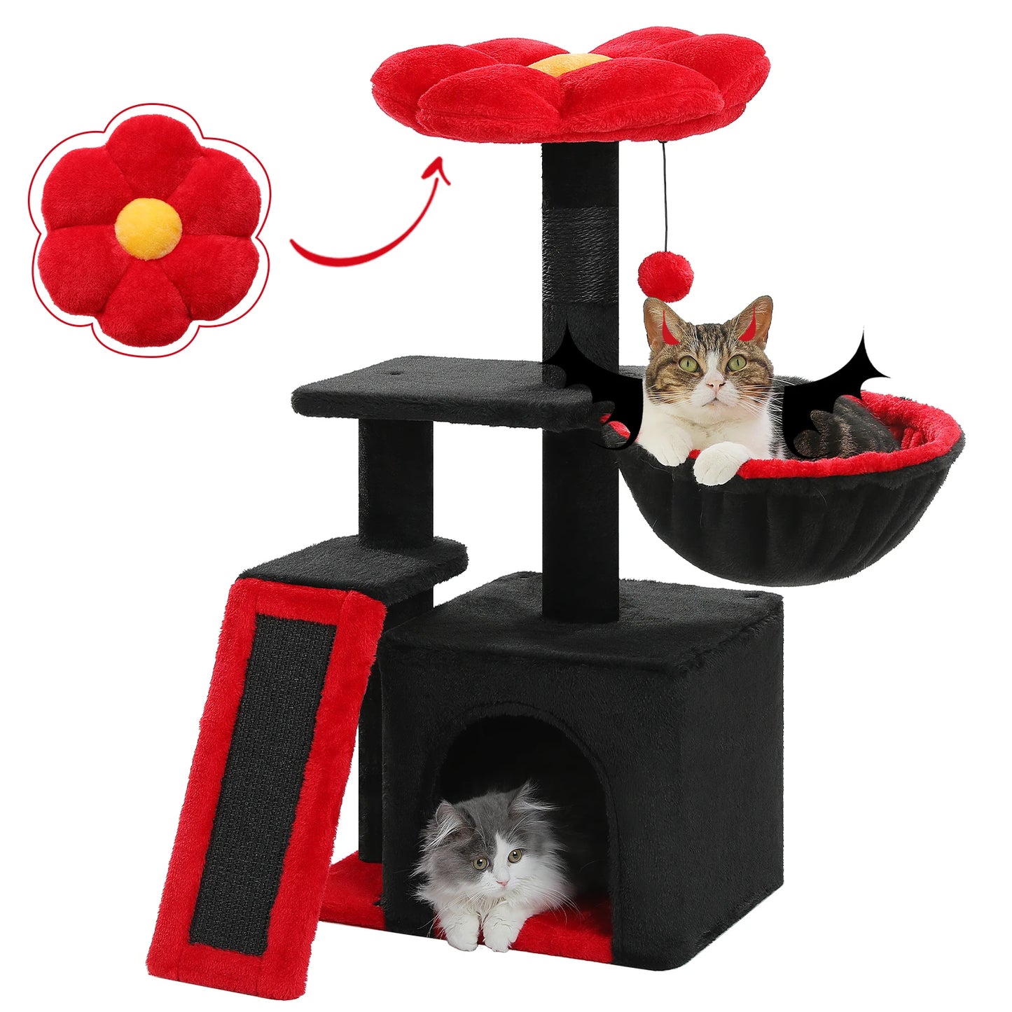 PEQULTICN Three Tier Cat Tree Tower With Sisal Scratching Post
