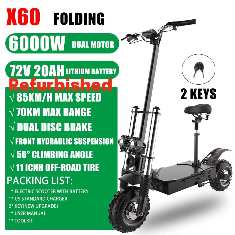 Jueshuai Outdoor Electric Scooter 48V-72V 1000W-6000W Off Road