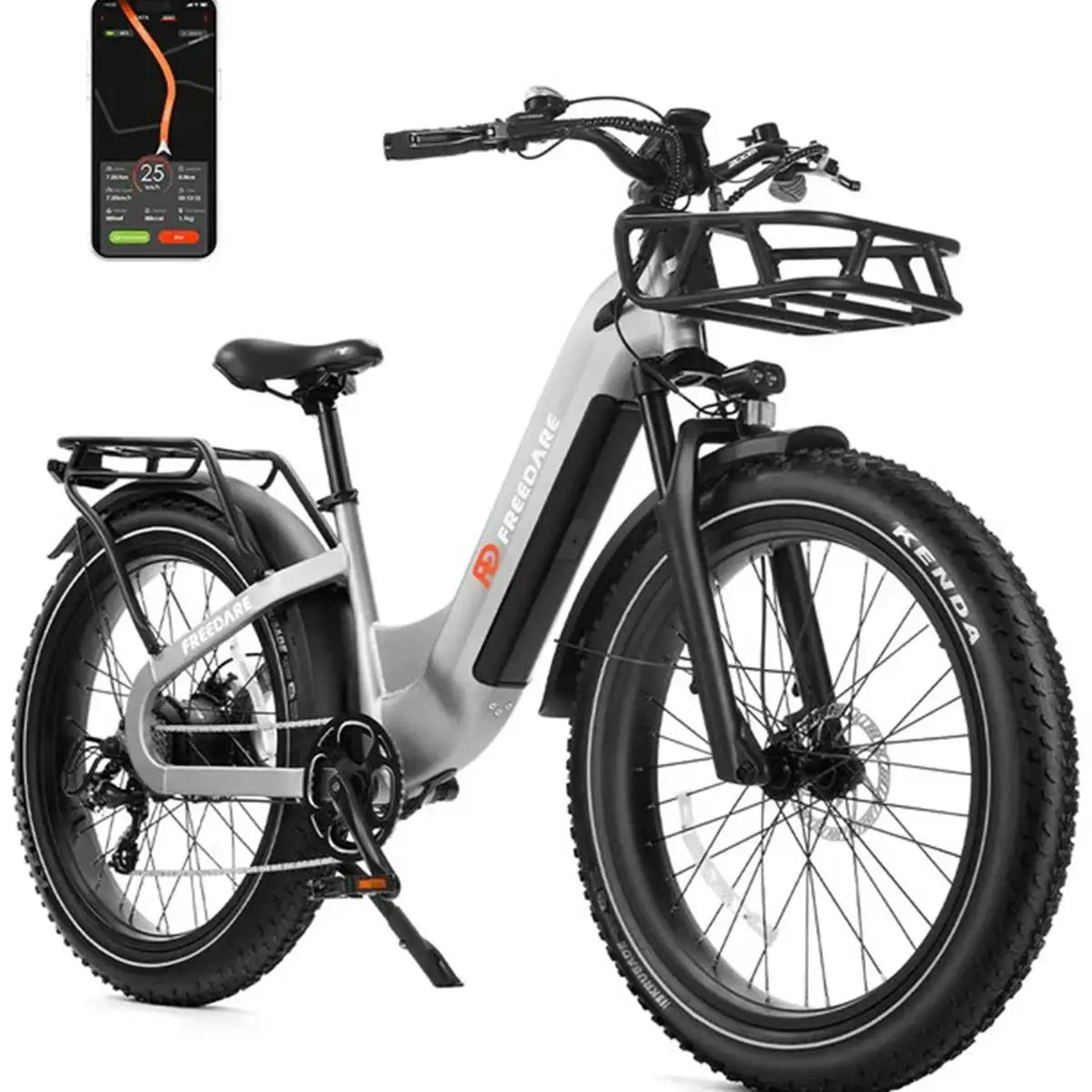 Fat Tire Electric Bike 1000W Peak With Removable Battery