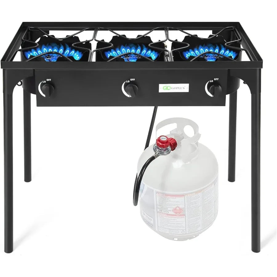 Outdoor Camping Stove 3 Burner Propane Cooker With CSA Regulator