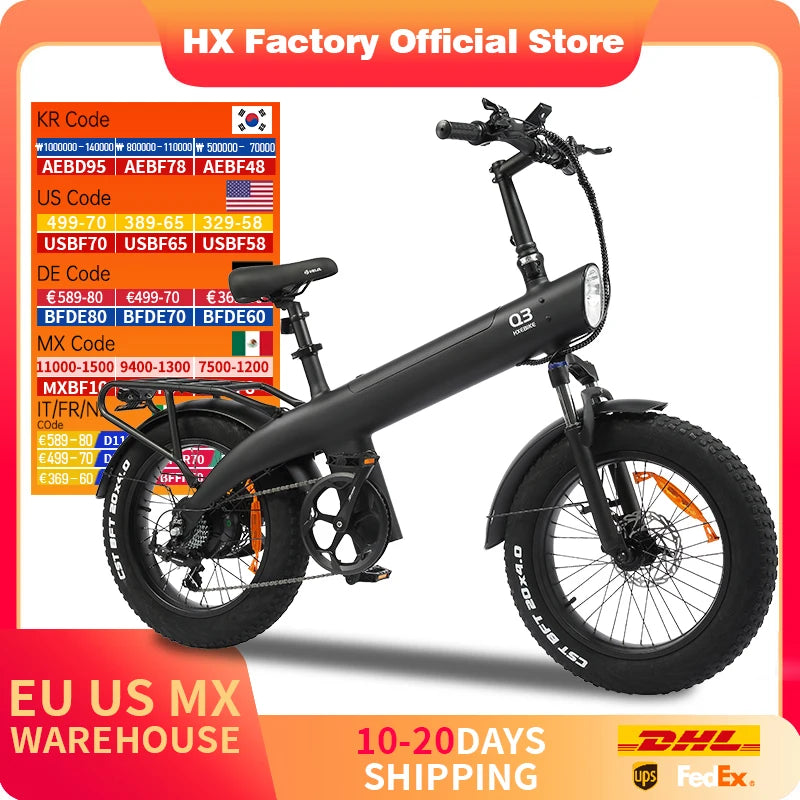 HX Q3 Electric Fat Bike 2000W 48V 20Ah