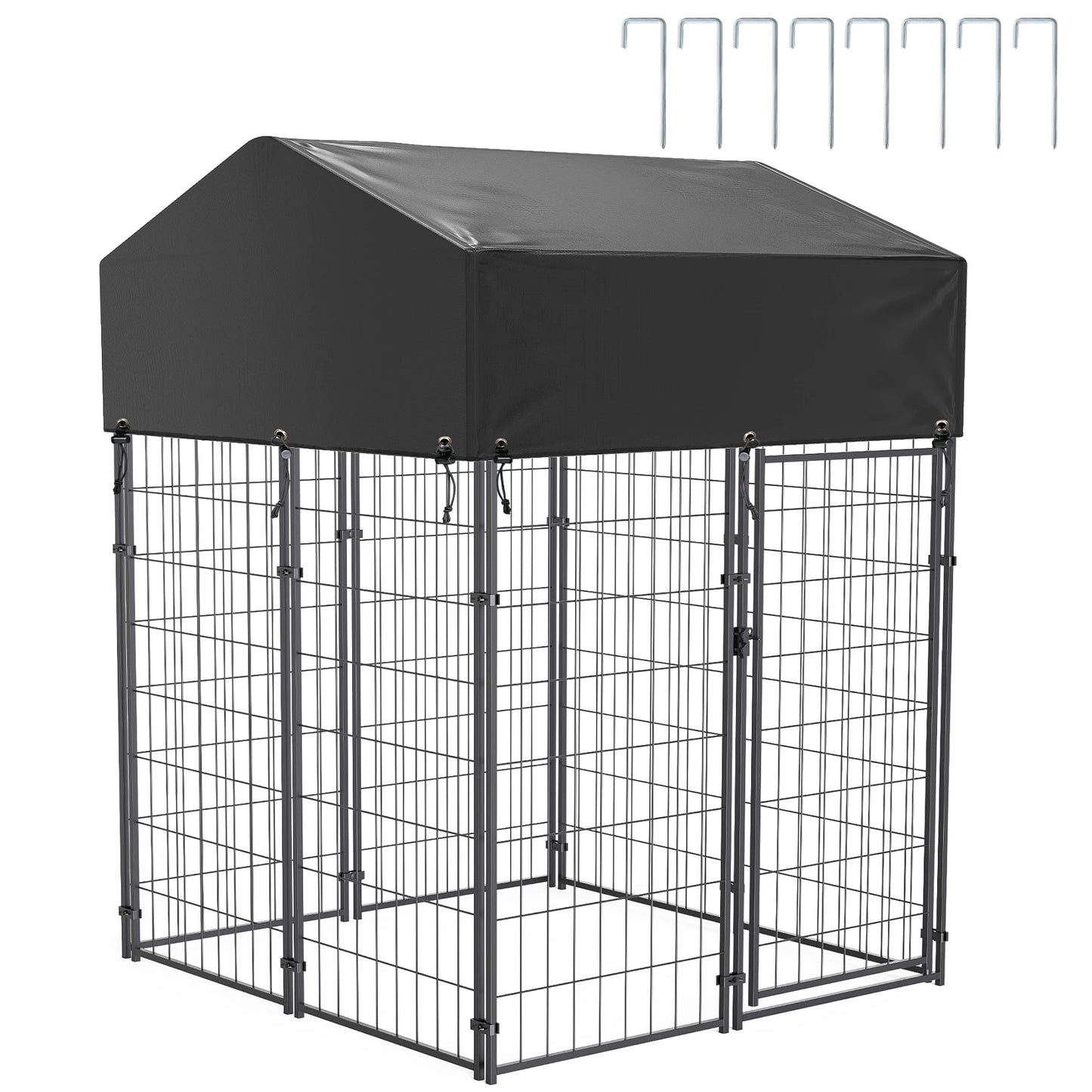 BINGOPAW Outdoor Dog Kennel With Welded Wire Canopy