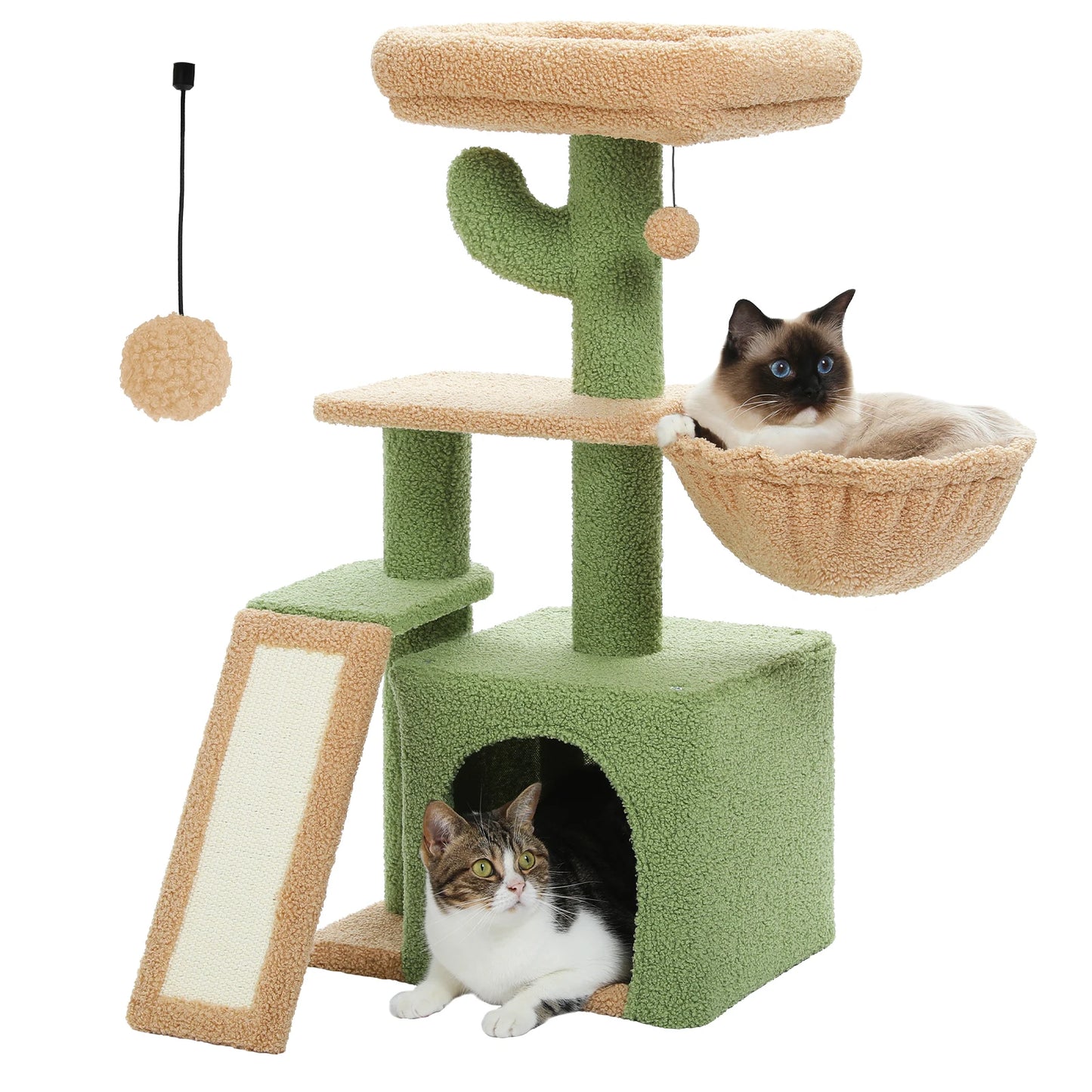 PEQULTICN Three Tier Cat Tree Tower With Sisal Scratching Post