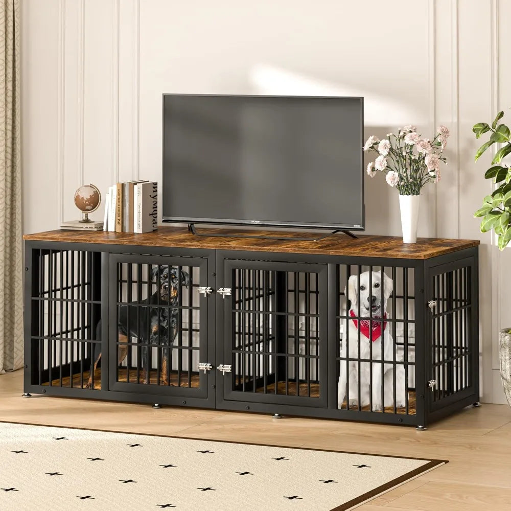 Decorative Wooden Dog Crate Furniture With Divider