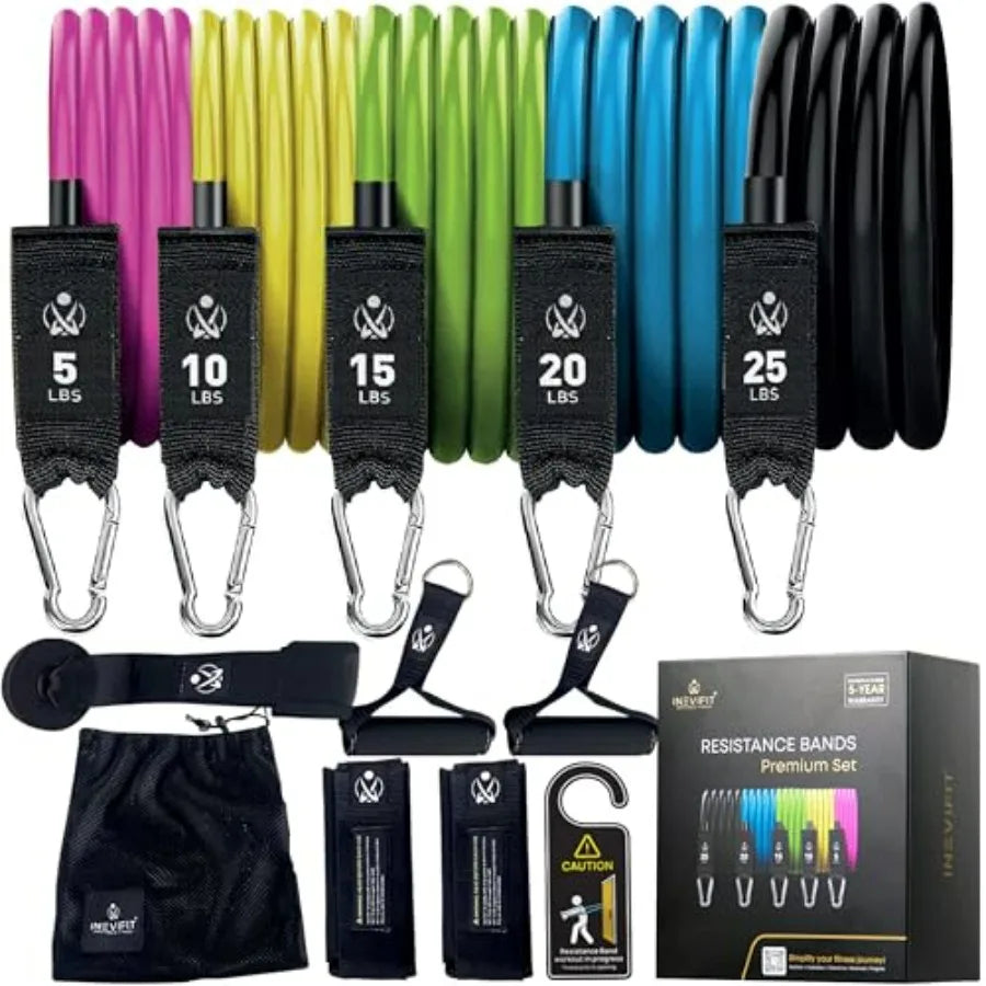Resistance Band Set 150 Lbs Stackable For Full Body Workout